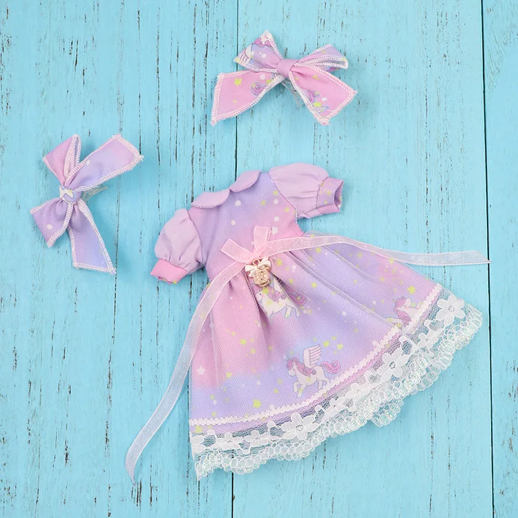 

Outfit for Blyth doll Unicom purple dress with melamed for the joint body dress up 1/6 BJD,Pullip,Jerryberry