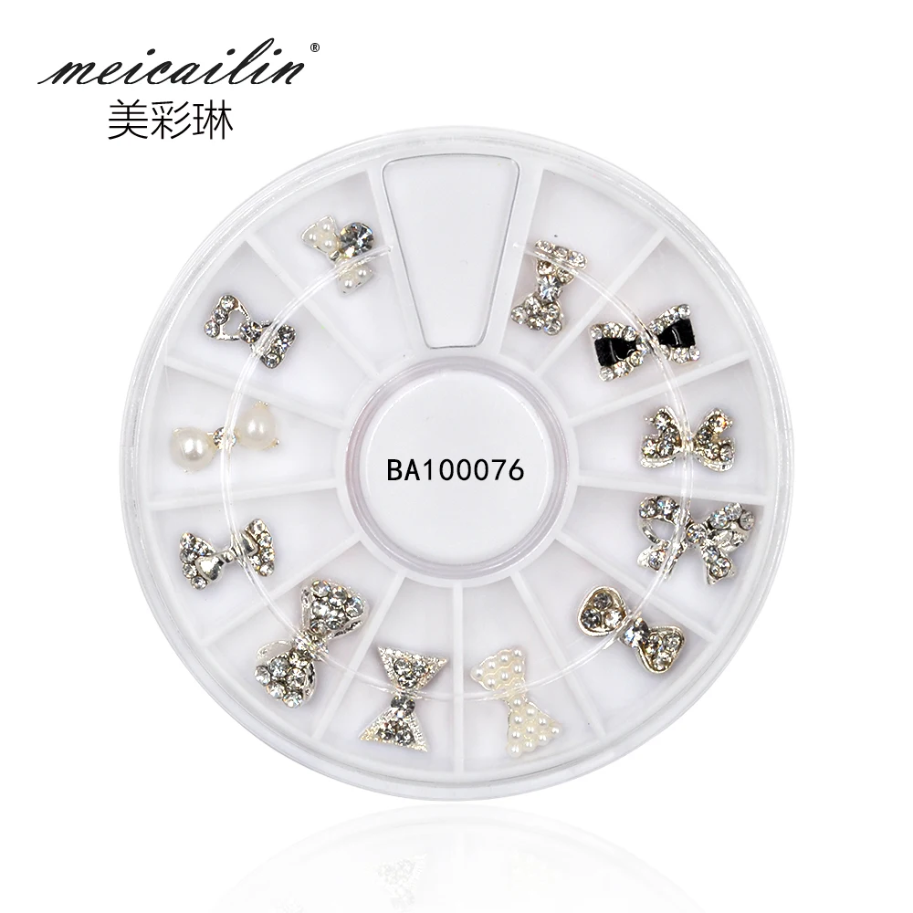 Meicailin 12 шт. украшение для галстука бабочки 3D сплав AB Nails аксессуары украшения