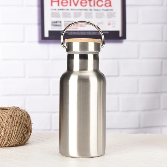 Stainless Steel Thermos Double Wall Vacuum Insulated Travel Water Bottles Flask Cup with Bamboo Lid Biking Camping Hiking Kettle 3