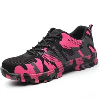 Women's Steel Toe Safety Shoes Breathable Anti-smash Work Boots
