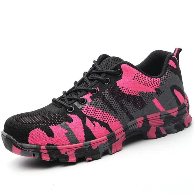 Women's Steel Toe Safety Shoes Breathable Anti-smash Work Boots