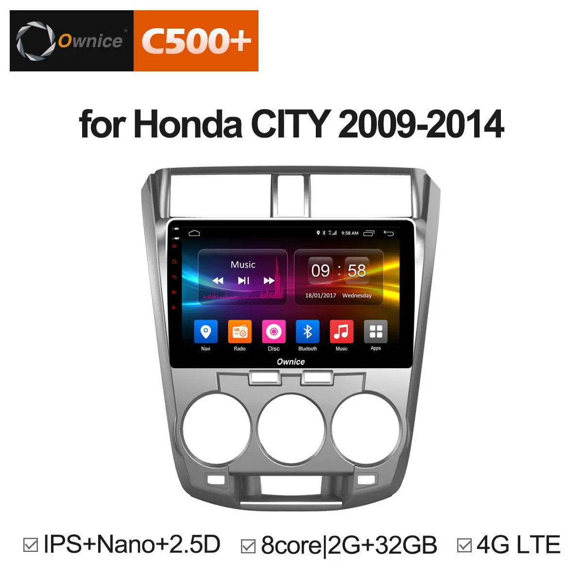 Ownice C500 + G10 Android 8,1 Octa Core радио автомобиль плеер gps DVD для HONDA CITY 2009 2010 2011 2012 2013 2014 с 2 ГБ Оперативная память 4G LTE