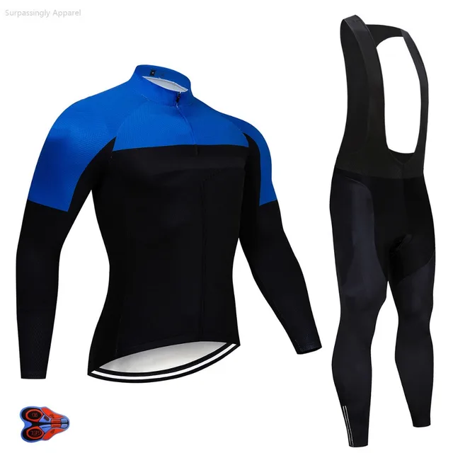 US $24.41 2019 Pro Team Mountain Bicycle Blue Cycling Jersey Sets Blue Outdoor Sports Clothes MTB Bike Riding