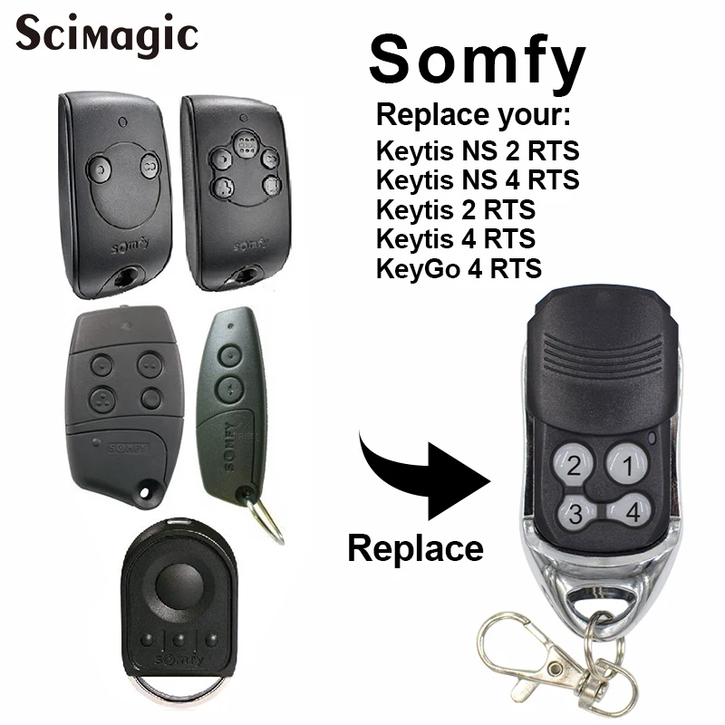 Somfy rts дверь гаража Открывалка с дистанционным управлением somfy дистанционный передатчик прокатки код 433,92 МГц команда KeyGo 4 RTS Telis 1 RTS