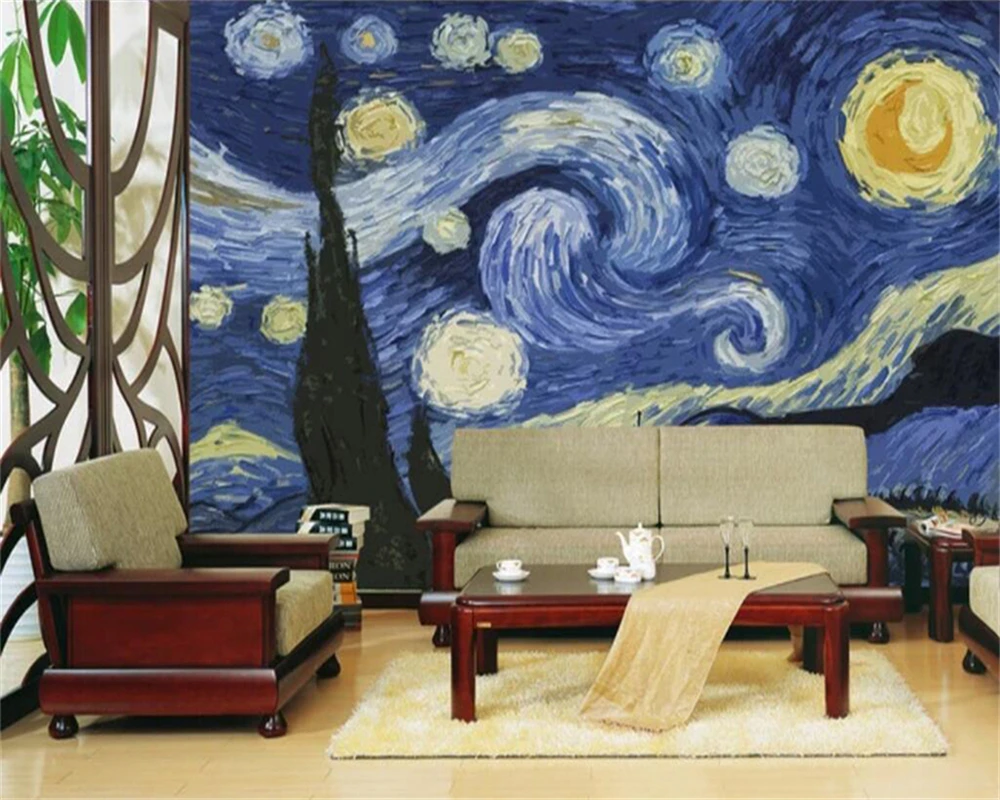 

Decorative wallpaper Oil Painting Style Star Decoration Background Wall
