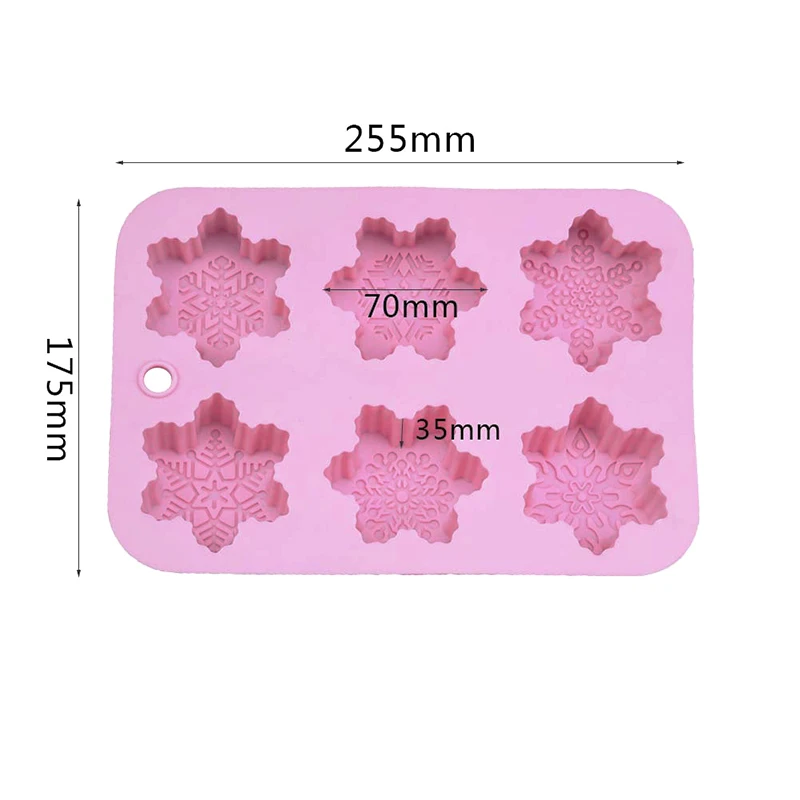 6 отверстий снежинка шаблон формы для торта свеча Силиконовая Форма Шоколад формы для печенья ручной работы мыло ручной работы изготовление рождественских подарков
