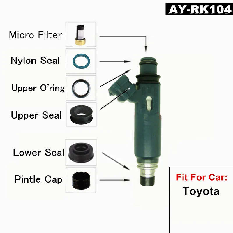 Fuel Injector Service Repair Kit O-Rings Filters Seals Pintle Caps Retainers