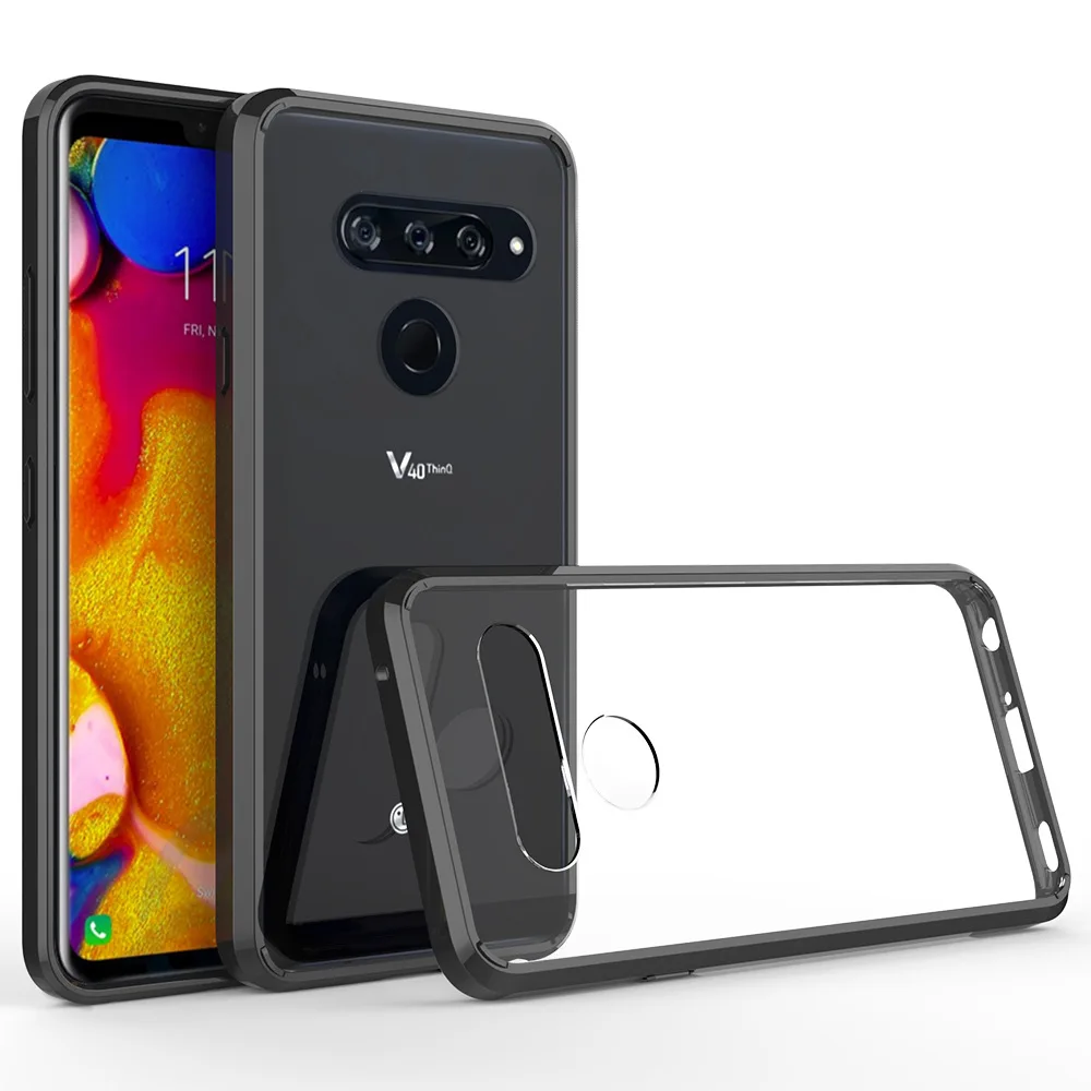 

Hybrid TPU Hard Clear Case for LG V40 Case Soft Bumper Armor Shockproof Silicone Cover Case for LG V40 ThinQ / LG V30 Case