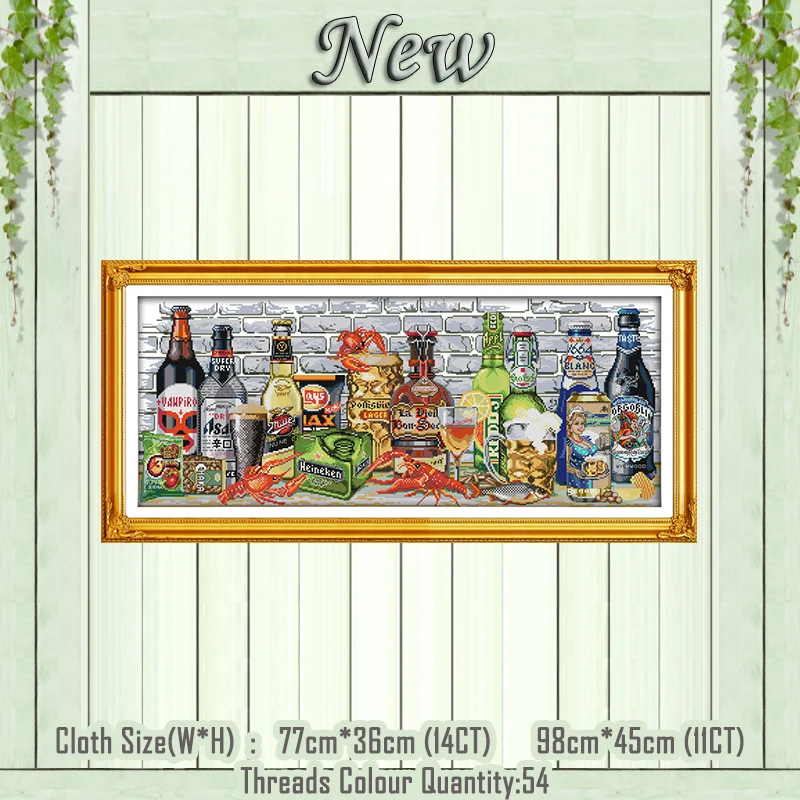 

Wine home decor painting flower counted printed on the canvas DMC 11CT 14CT kits Chinese Cross Stitch embroidery needlework Sets