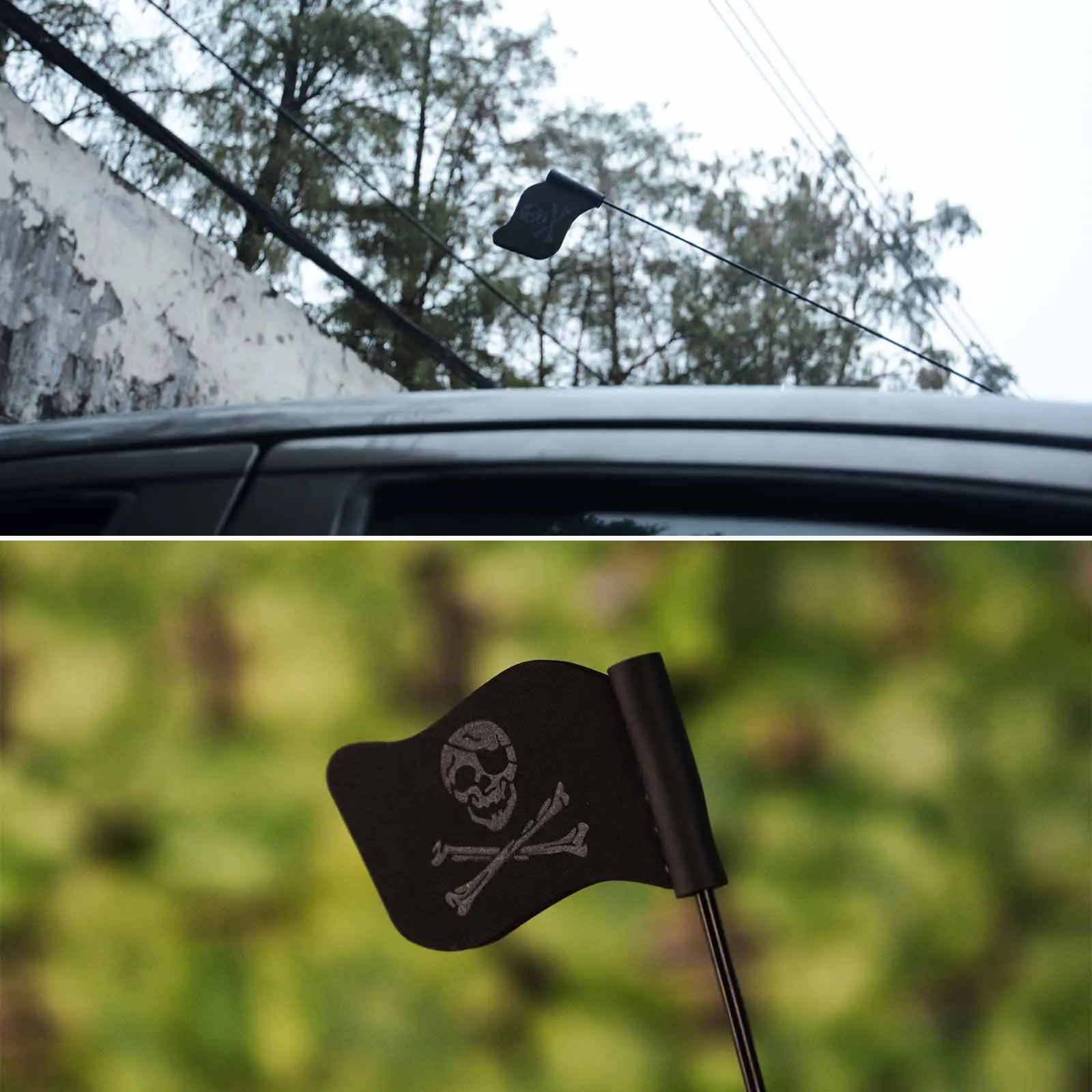 Mayitr черный череп флаг автомобильная антенна ручка Топпер воздушный шар Декор игрушка украшение на крышу автомобиля