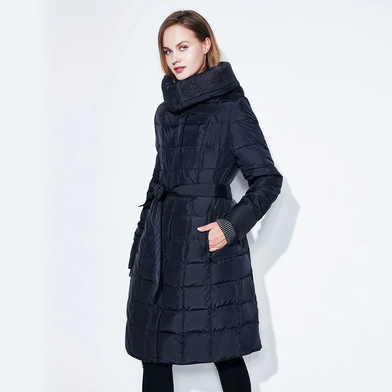 Snowclassic весенняя куртка женщин зимнее пальто женщин теплые outwear мода большой размер Средние-длинние роскошные зимние пальто толстые Slim Solid - Цвет: blue