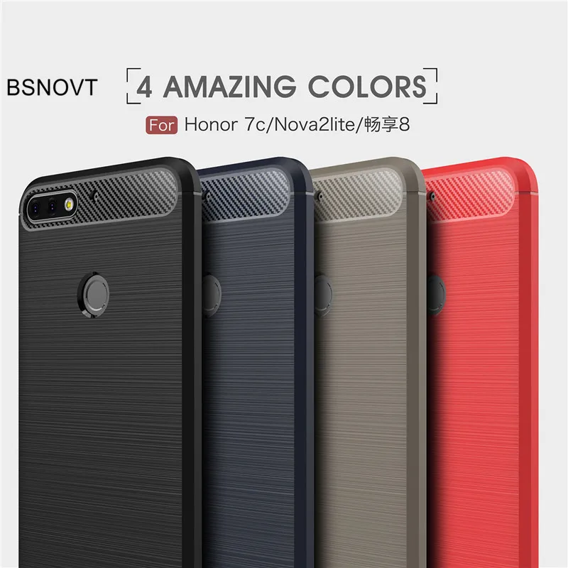 BSNOVT для Huawei Honor 7C Pro чехол противоударный силиконовый матовый телефона 7c оболочка