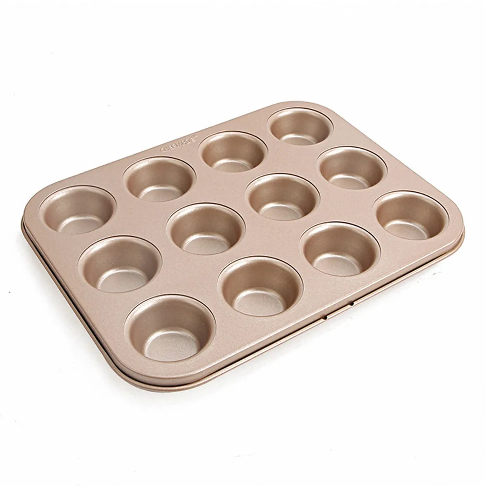 12 cup stainless steel cake tools mold baking tray muffin cupcake pan