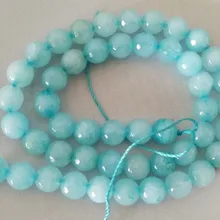 Loose бусы Джаспер синий круглый граненый 8 мм 1" для DIY ювелирное fppj бусы природа драгоценного камня