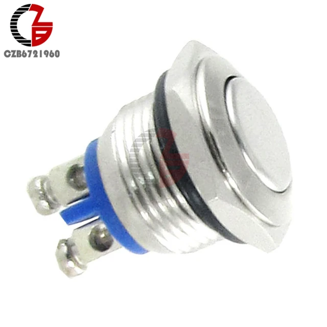 Normalmente abierto N.O. Interruptor de botón momentáneo redondo de Metal, NO N/O, 16mm, CA 250V 3A Normalmente abierto N.O. Interruptor de botón momentáneo redondo de Metal, NO N/O, 16mm, CA 250V 3A