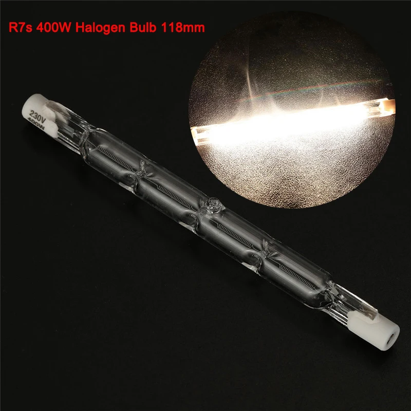 

R7s Halogen Bulb 400W Halogen Lamp 118mm Double Ended Linear R7s Transparent Halogen Light Bulb Warm White AC 220V-240V