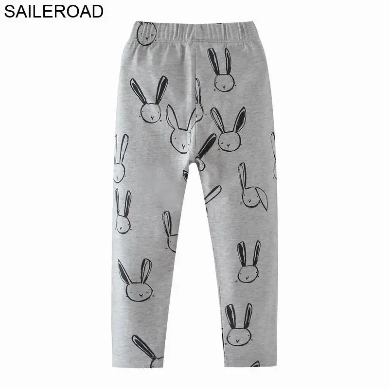 

SAILEROAD Rabbit Pattern Pants are Warm on the Girls Autumn Kids Warm Leggings Spring Children Trousers Clothes 2-7Years