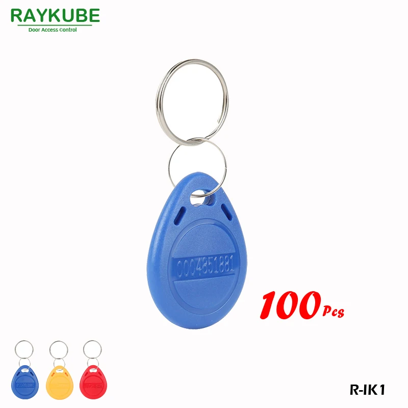 

RAYKUBE R-IK1 100Pcs/Lot 125Khz RFID Proximity Keyfobs For Door Access Keypad Reader Bule Keyfobs