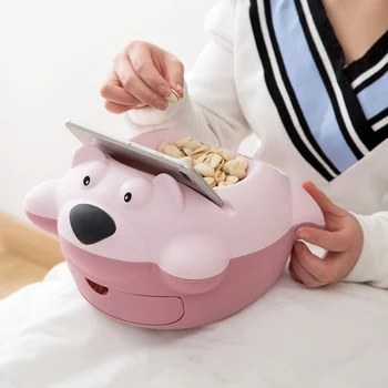 

LIYIMENG Multifunctional Plastic Double Layer Dry Fruit Containers Snacks Seeds Storage Box Garbage Holder Plate Dish Organizer