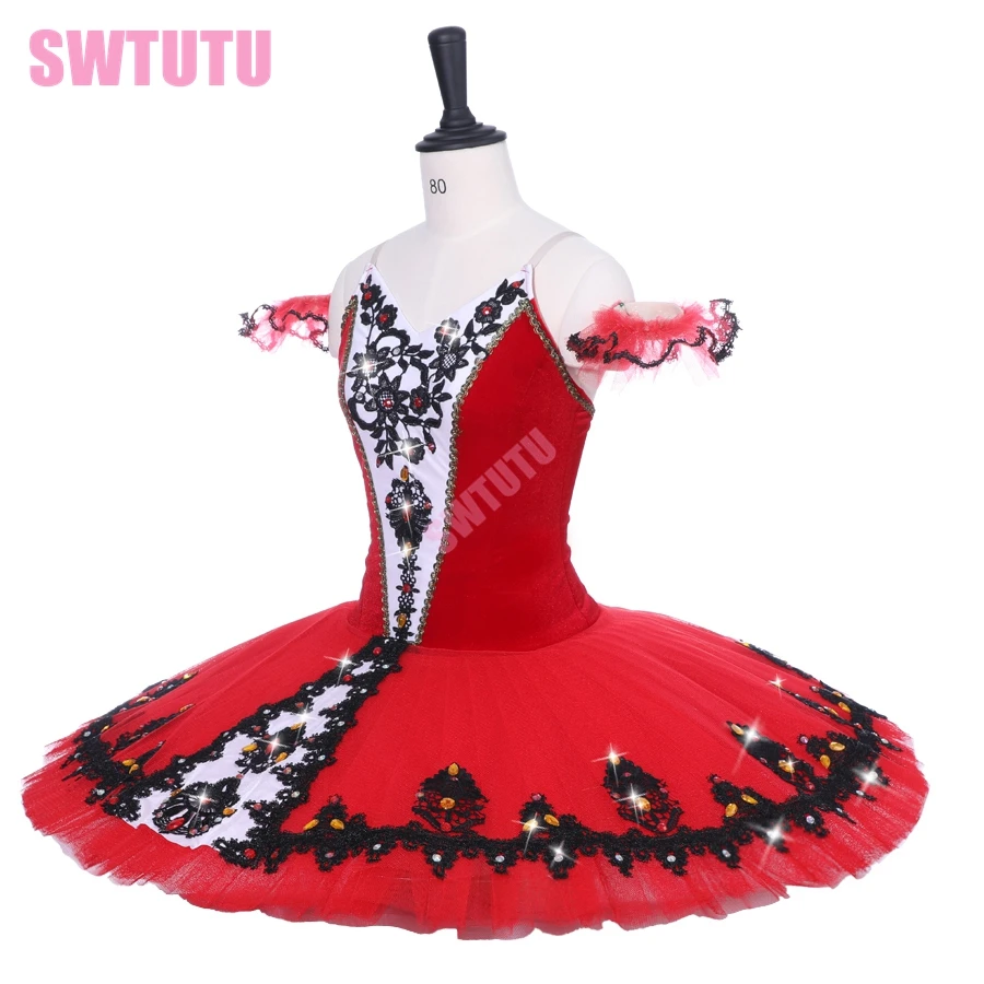 Newest Women Don Quijote Professional Ballet Tutu Red Black Performance tutu Costume Custom Made Ballerina ballet costume BT9192