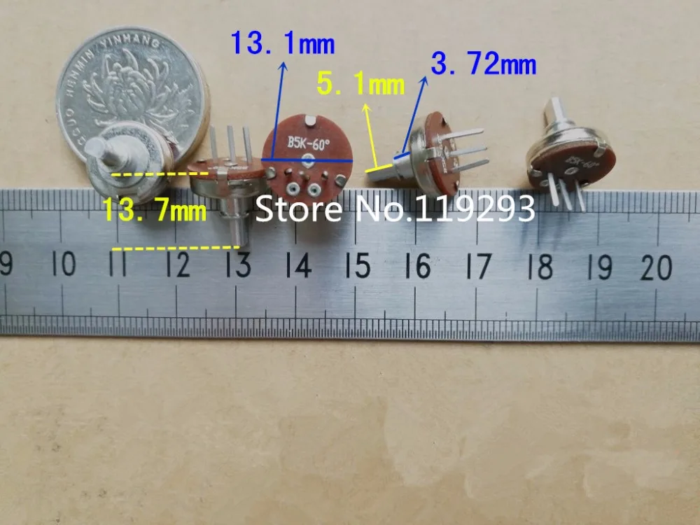 

[BELLA]Imported Japanese Imperial Crown special spot 60 degree potentiometer B5K small aircraft game 9mm-10PCS/LOT