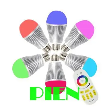 

2.4G 6W 9W RGB wifi LED Light Bulb Lamp +1PC 4-Zone RGBW Remote Control for Smartphone AC85V-265V by DHL Free shipping 10 set