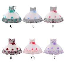 Летнее платье для малышей; детское платье без рукавов для девочек одежда Свадебное платье с цветочным узором для девочек костюмы для вечеринки в честь Дня рождения детей 1-6Years