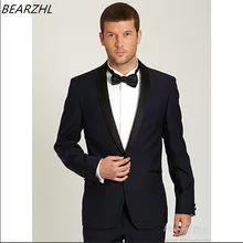 Костюм slim fit Мужские свадебные костюмы смокинг темно-синее платье костюм на заказ
