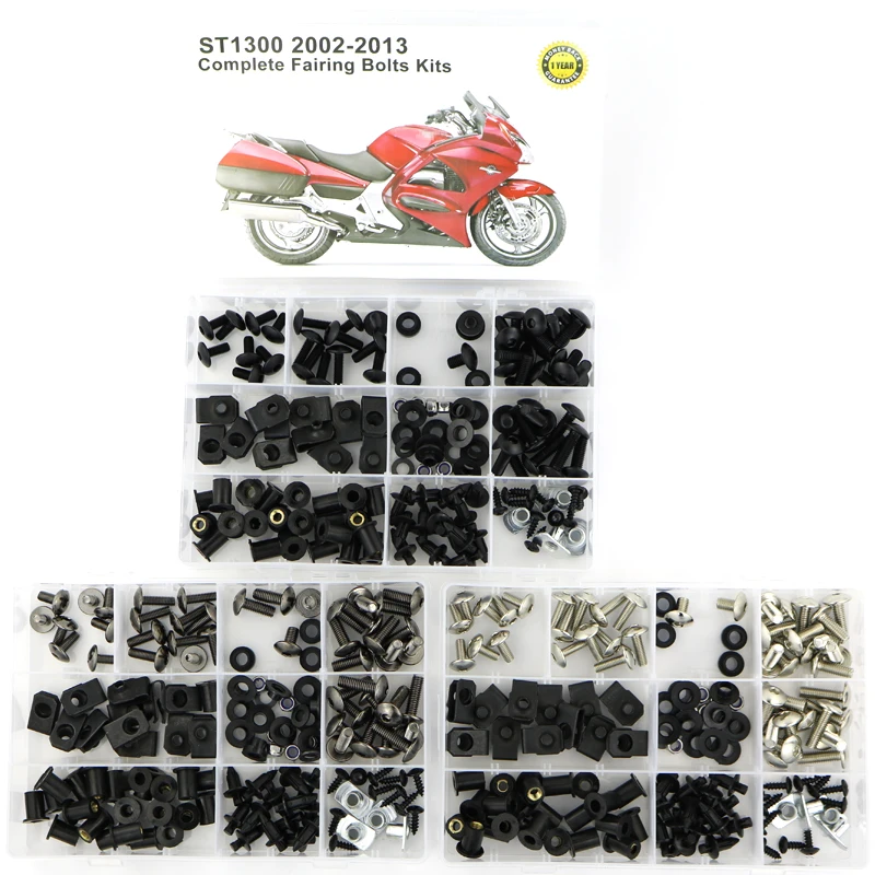 Fit For HONDA ST1300 2002-2013 Motorcycle Complete Cowling Full Fairing Bolts Kit Covering Screws Nuts Fairing Clips