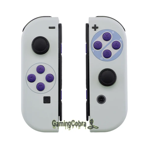 Case com Botões Interruptor de Substituição de Habitação para Nintendo Toque Macio Classics Estilo Snes Shell Habitação Conjunto Completo Faça Você Mesmo Alegria- Con