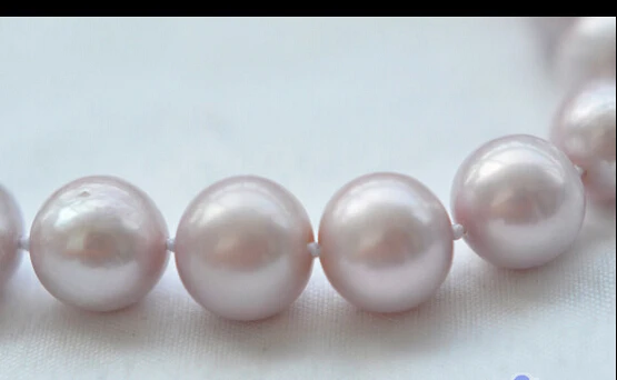 

FREE SHIPPINGP3824 REAL 17" 13mm ROUND LAVENDER FRESHWATER PEARL NECKLACE