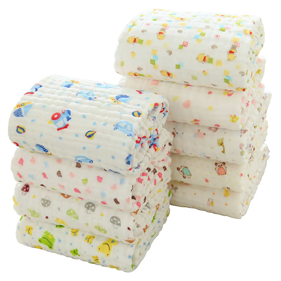 

102x102cm Cotton Newborns Swaddle Baby Blanket Soft Fabric Envelope For Newborns Bath Towel Six Layers Baby Wrapping Blanket