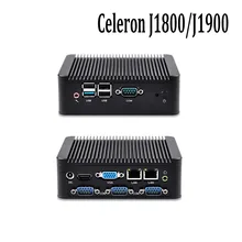 OEM/ODM безвентиляторный mini pc с celeron J1800/J1900 1080 P 4 последовательный порт dual lan Поддержка windows 7/8. 1 linux ubuntu industrial pc