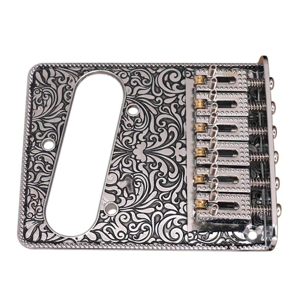 Metal Roller Saddle Bridge with Single Coil Pickup Hole & Wrench Screws for Telecaster Replacement Part Accessory 