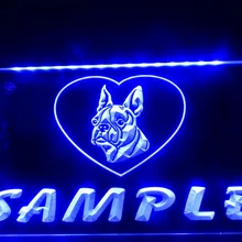 DZ074-для персонализированного названия Бостон-терьер дом собаки светодиодный неоновый свет знак