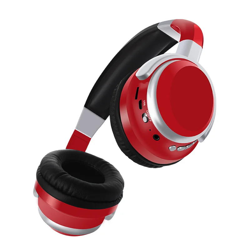 Tourya B9 беспроводные наушники Bluetooth наушники накладные Hi-Fi глубокий бас гарнитура с микрофоном FM Поддержка sd-карты для ПК мобильного телефона - Цвет: Red
