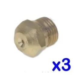 

SET 3 x ELECTROLUX ZANUSSI 0A2088 GAS BURNER INJECTOR JETS M10 0.95 FRYER OVEN