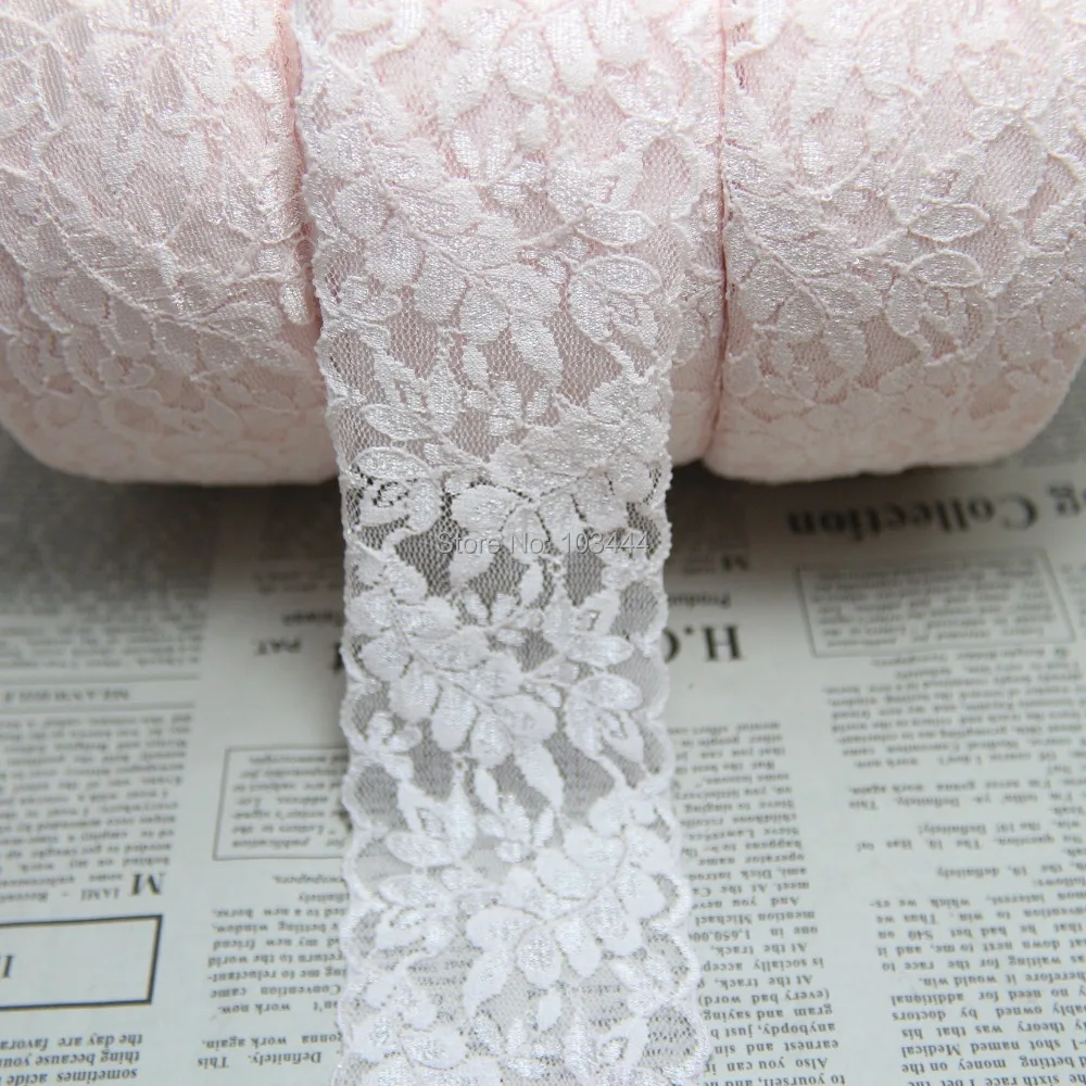 

10 yard/roll 60mm width baby pink Elastic stretch Lace trim sewing/garment accessories