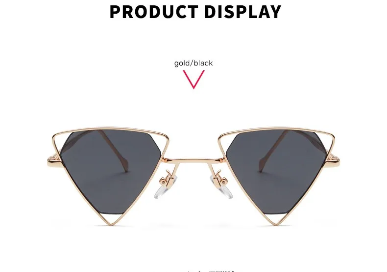 Ретро винтажный панк треугольные солнечные очки мужские металлические рамки Дамская мода стимпанк Солнцезащитные очки UV400 Оттенки для женщин