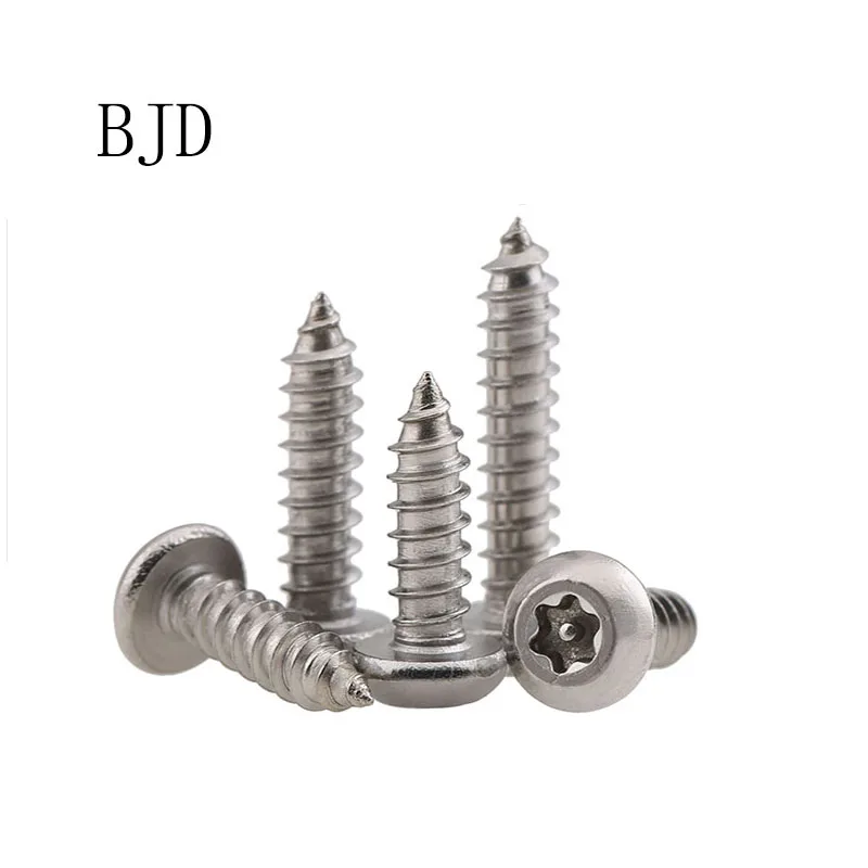 

M2.9/M3.5/M3.9/M4.8*6.5/9.5/13/19/25-38mm 304 Stainless Steel-Lobe Round Pan head self tapping screw torx screw Anti-theft screw