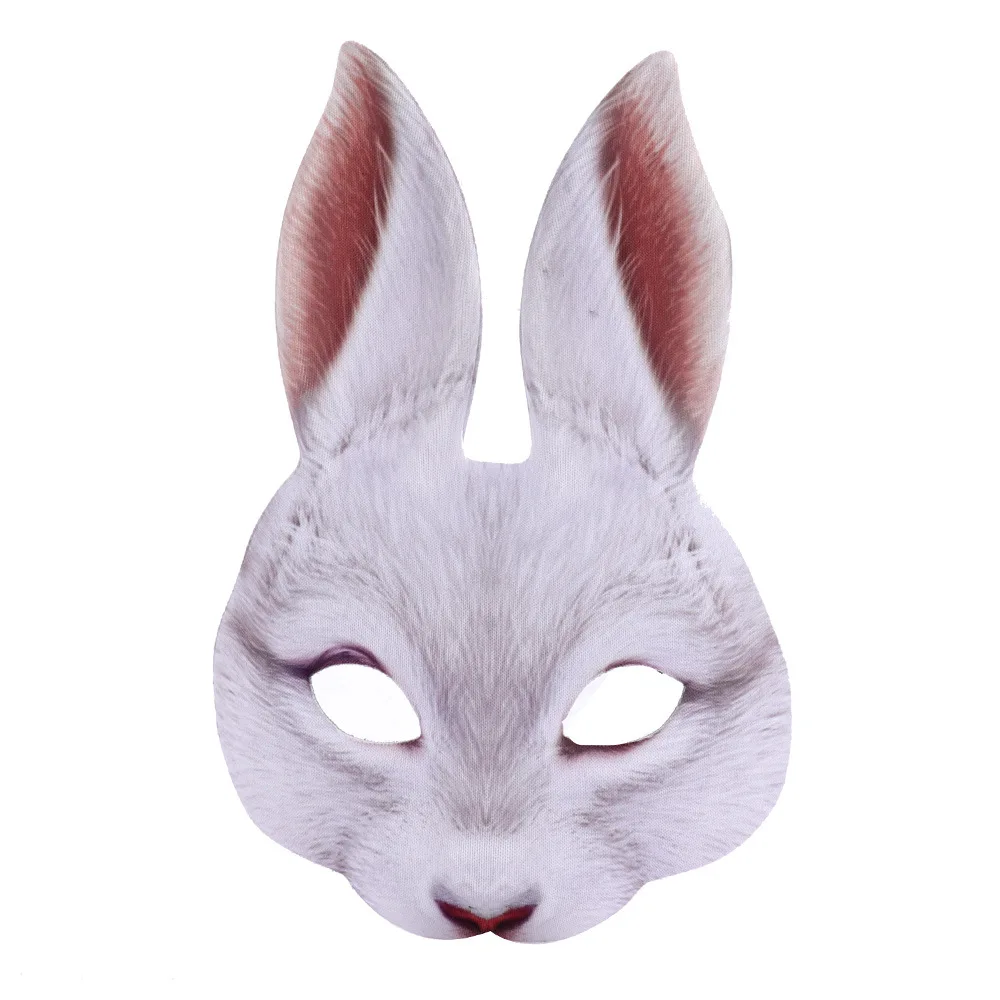 

April Fools' Day Accessories Cospaly Rabbit Masks Realistic Masker Mascaras Animales Prop Halloween Mask Unisex Carnival
