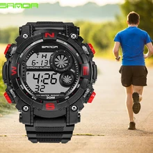 SANDA, мужские спортивные часы, водонепроницаемые, с хронографом, военные, Relogio Masculino, модные, для улицы, мужские спортивные цифровые наручные часы 323