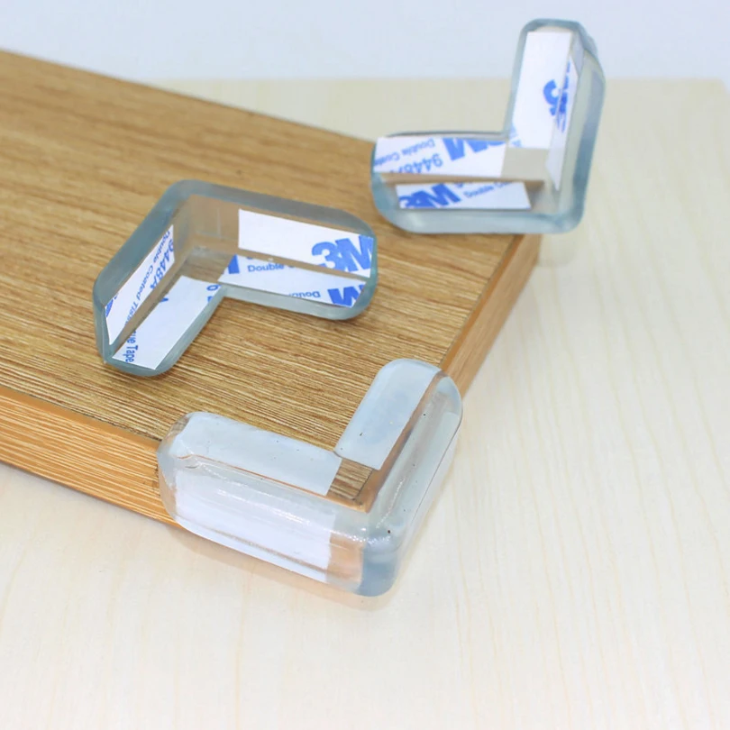 4Pcs Child Baby Safety Transparent Silicone Protector Table Corner Protection Cover Children Anticollision Edge  Corner Guards 