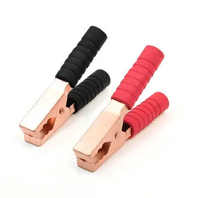 

Pair 300V 142mm Spring Loaded Car Battery Alligator Clamp Clip Black Red