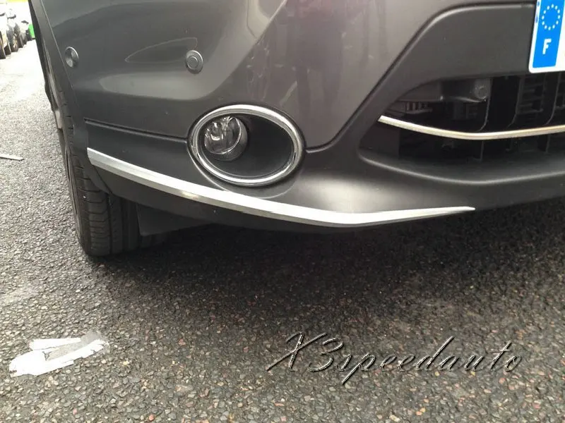 

For Nissan Qashqai 2014-15 Front Bumper Corner Protection Trim Chromed Free Shipping 2PCS Car-styling