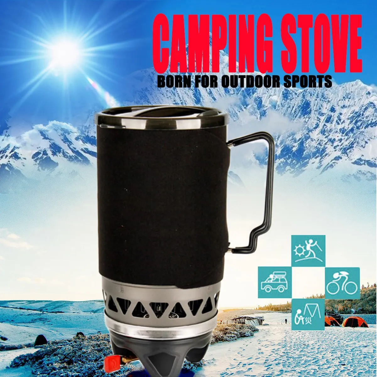 

2-3 Personal Cooking System Outdoor Hiking Camping Equipment Oven Portable Butane Propane Gas Stove Burner
