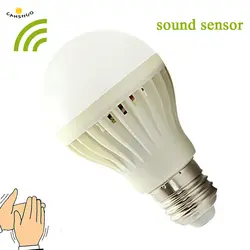 Светодиодный лампы E27 светодиодный звуковой с голосовым управлением Сенсор лампы 3 W 5 W 7 W 9 W 12 W Светодиодный лампочки ампулы светодиодный s