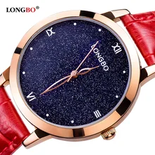 Ladies Watch Top Brand Luxury LONGBO Shiny Star Elegant Women Fashion Designer Leather Quartz Watch Female relogio feminino 5052