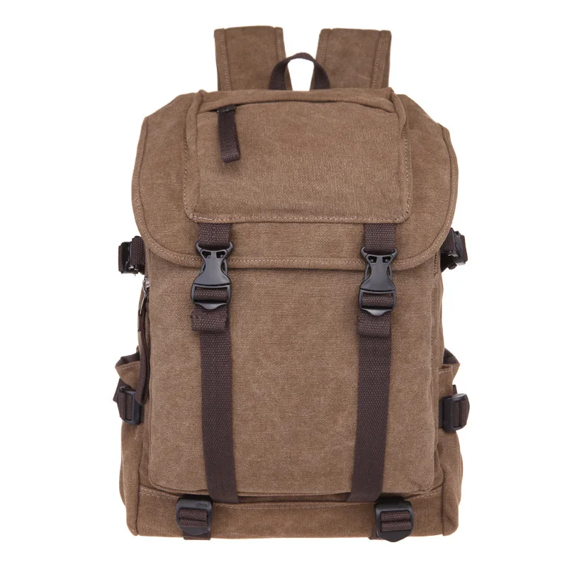 New Classic Men Canvas Travel Laptop Rucksack Shoulder BagsTeenage Boys Backpacks Large School Vintage Students Packet XA270WC - Цвет: Brown