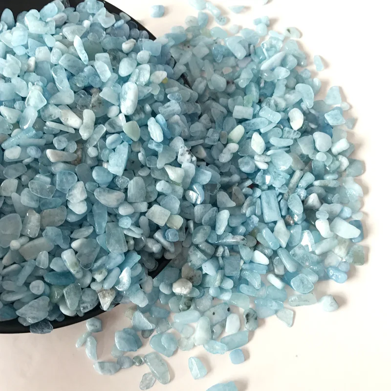 

Wholesale Aquamarine Stone Healing Blue Crystal Small Gravel Quartz Mineral Landscape Fish Tank FlowerPot Garden Home Ornament